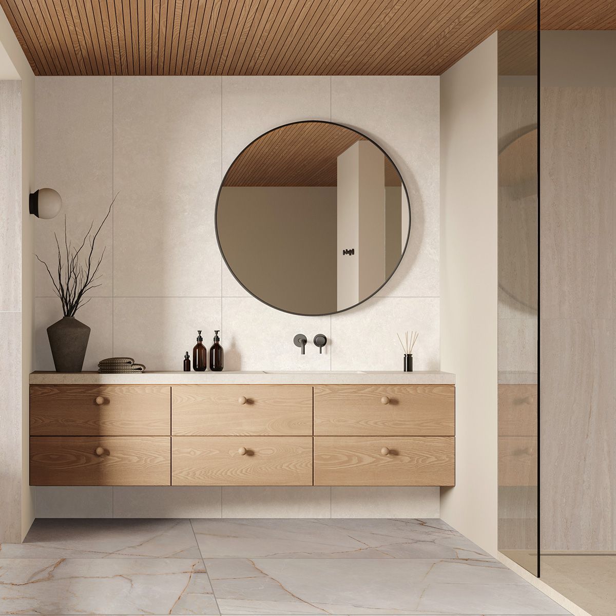 Via Emilia Мрамор Travertino Venato Bianco керамогранит 60x120
