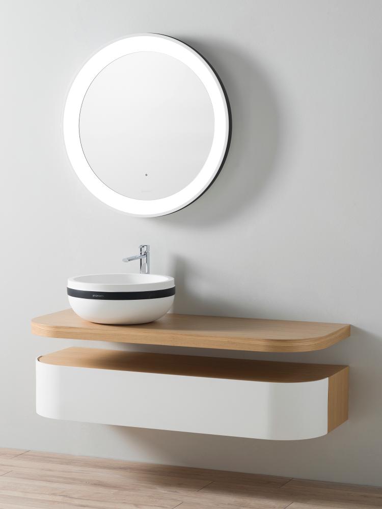 ARO ILLU MIRROR зеркало с подсвтекой + черная кайма. круглое 