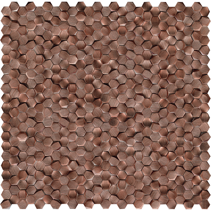 GRAVITY ALUMINIUM 3D HEXAGON COPPER мозаика 30,7X30,1X0,6