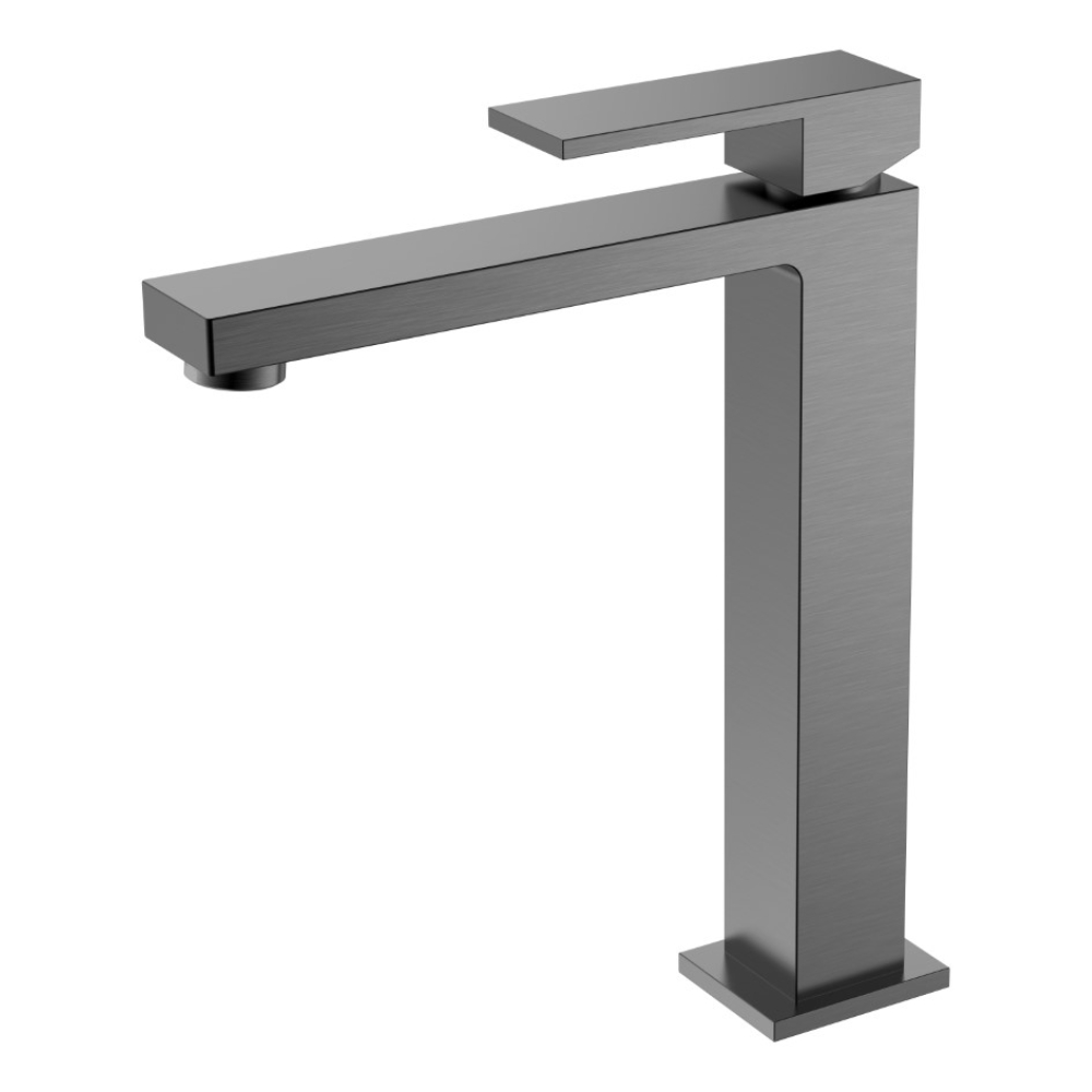 Смеситель для умывальника высокий BOHEME Qubic Matt Gun Metal