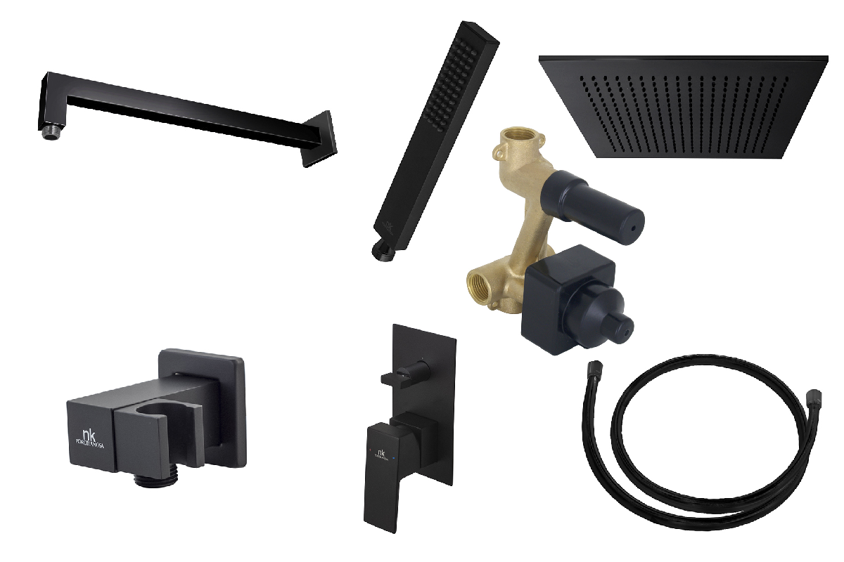 Комплект SQUARE MATT BLACK SINGLE LEVER