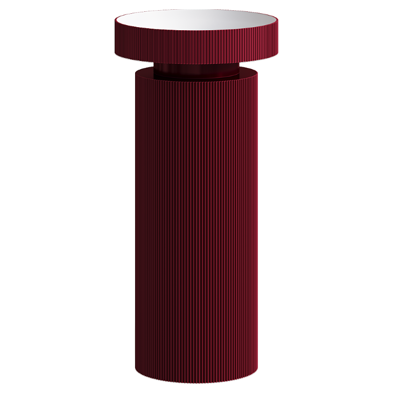 Раковина накл.рифл. SOLE Corian 400*130 Burgundy + Пьедестал для раков.рифл. Corian 300*720 Burgundy