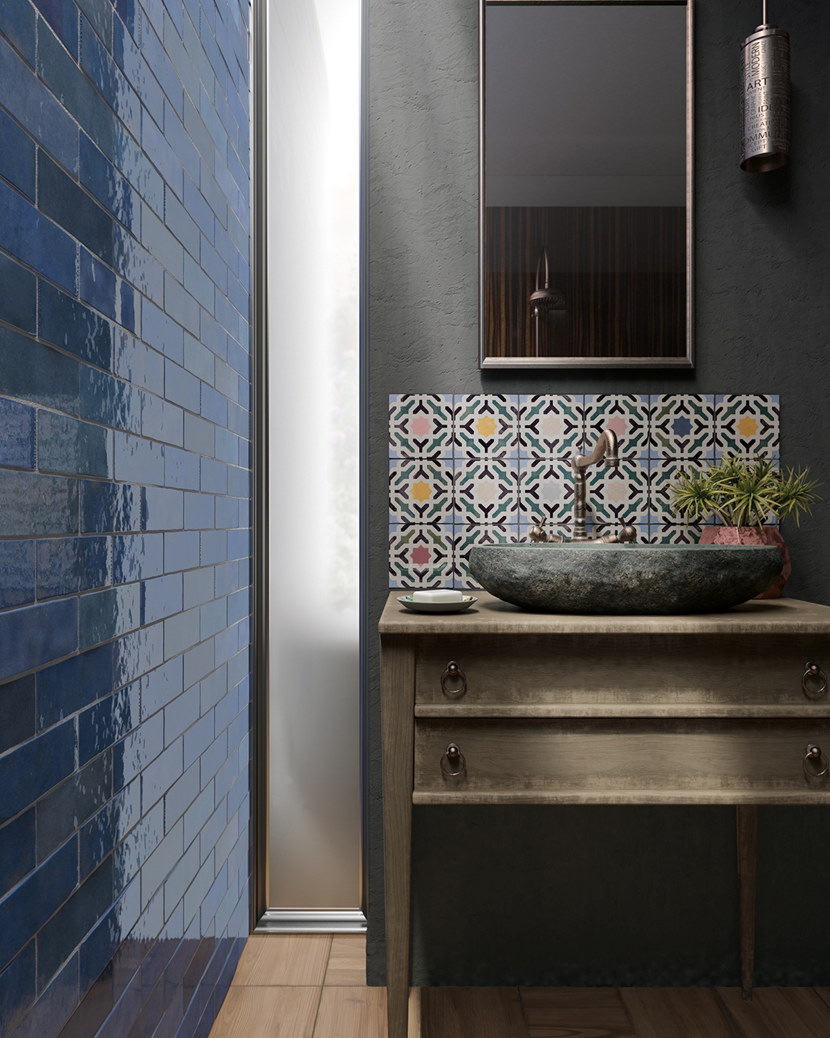 EQUIPE ARTISAN COLONIAL BLUE керамическая плита 6.5х20