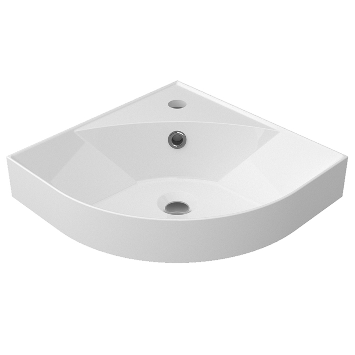 LAVABO ONE CORN BL. BR C/GR C/REB раковина угловая 40X40