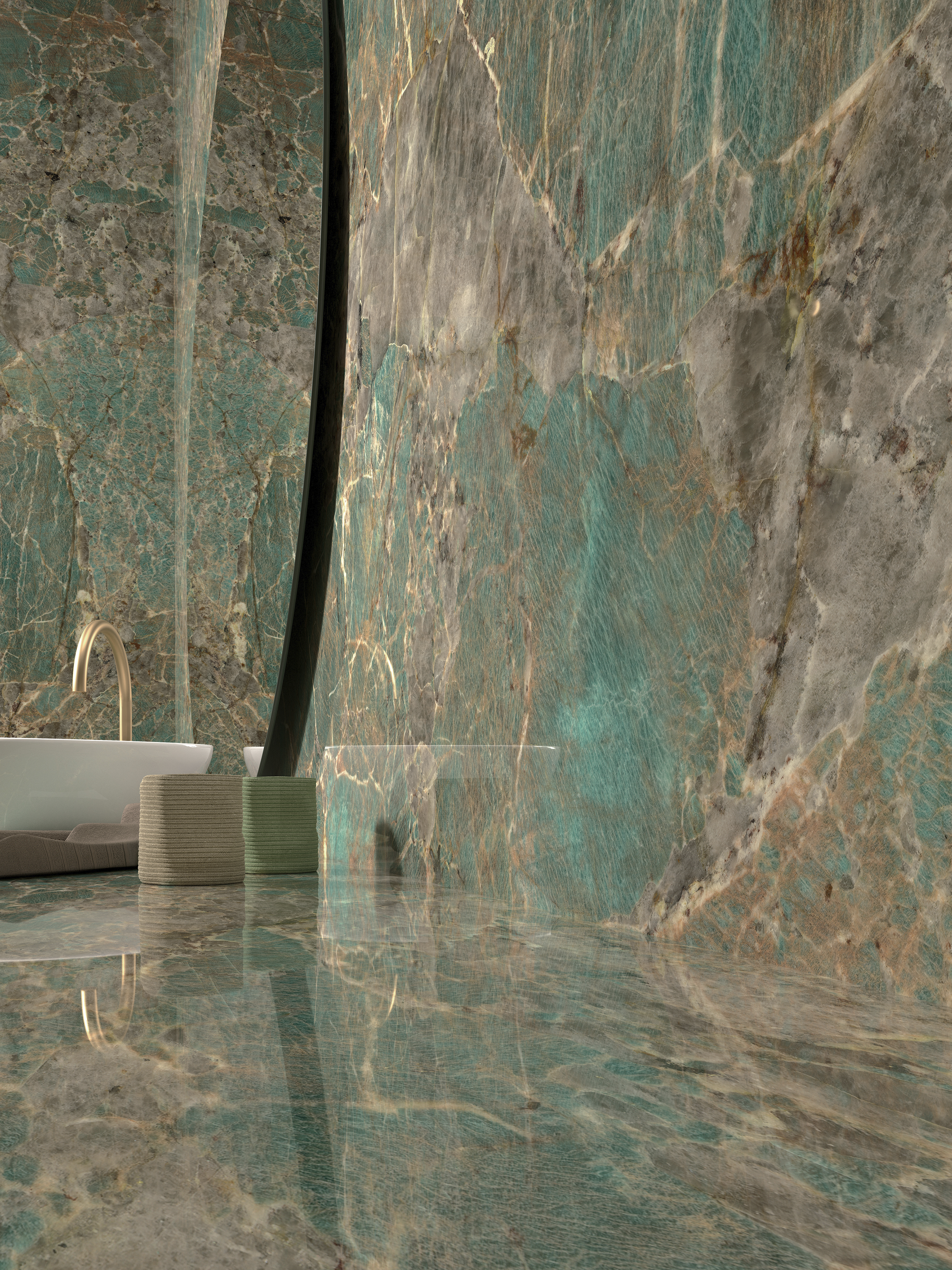 AMAZONITE POLISHED керамогранит (6mm) 160x320 cm