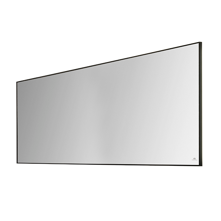 SQUARE зеркало в алюминиевой раме с сенсорным выключателем подсветки и подогрева 140Х60 черное
