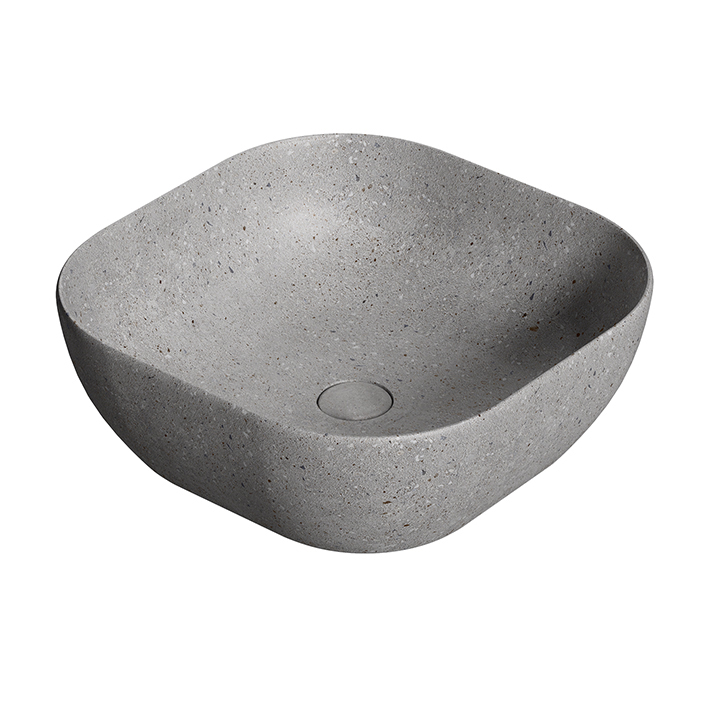 SLENDER Раковина 41x41см для установки на столешницу без перелива (acero concrete) 
