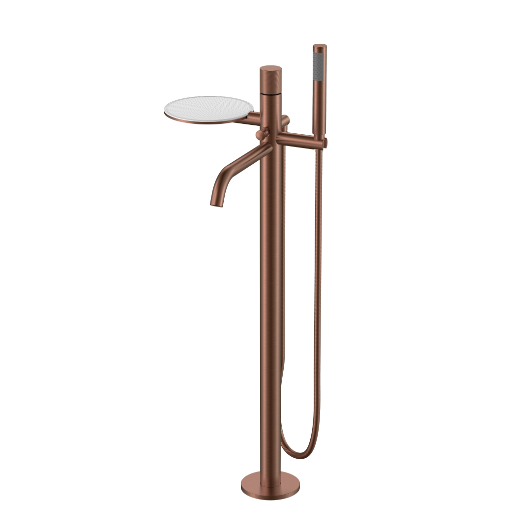 Смеситель STICK напольный BRUSHED BRONZE ручка SPIRALE