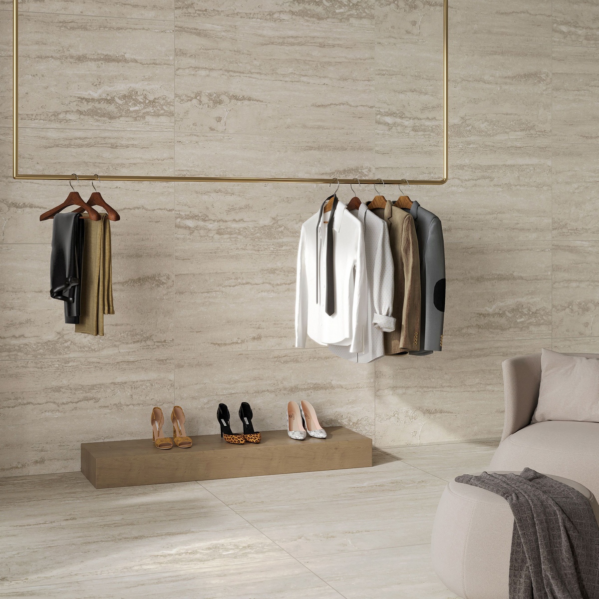 Travertino Sense Beige Matt Str керамогранит 60х120