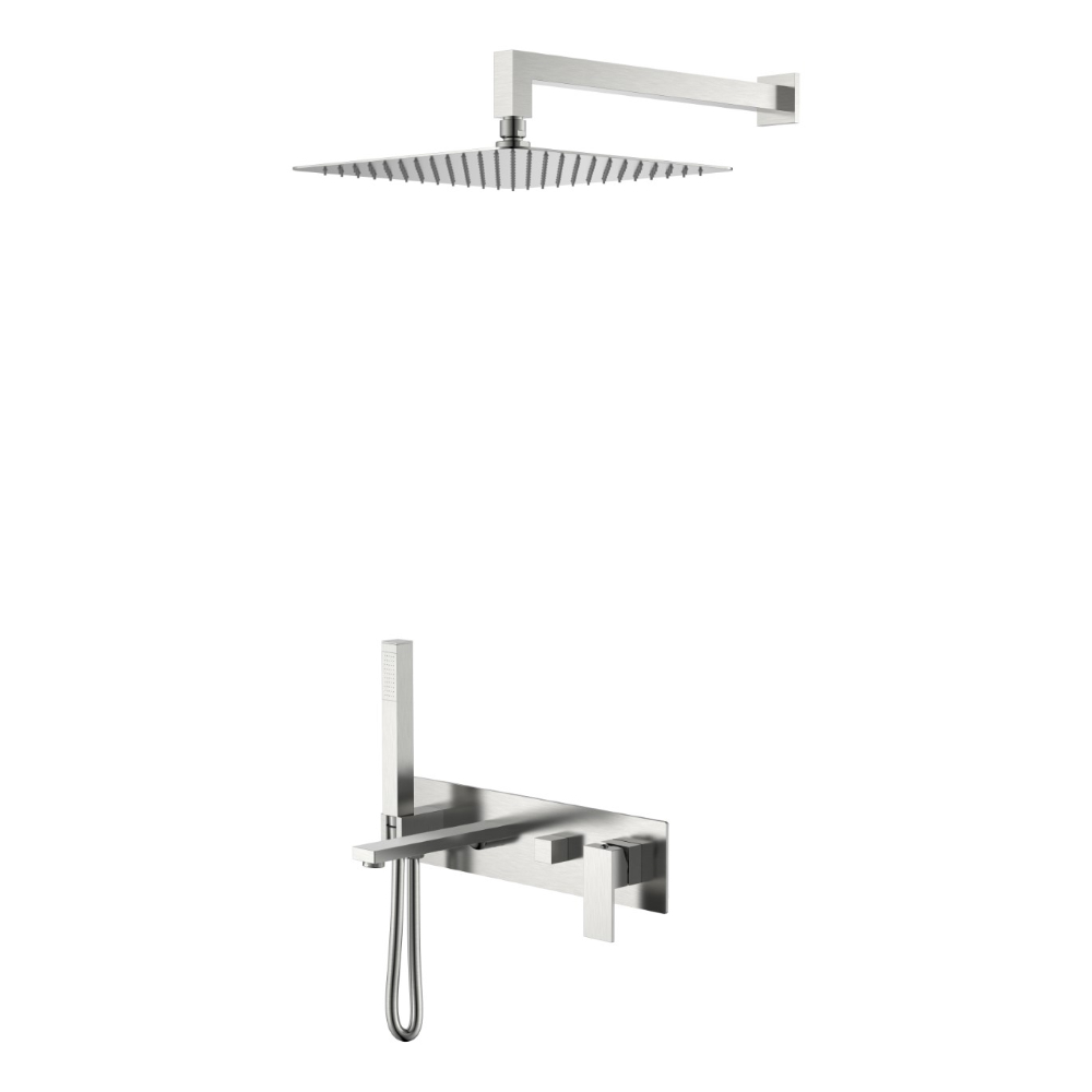 Душевой комплект с изливом Qubic BOHEME (Brushed Nickel)