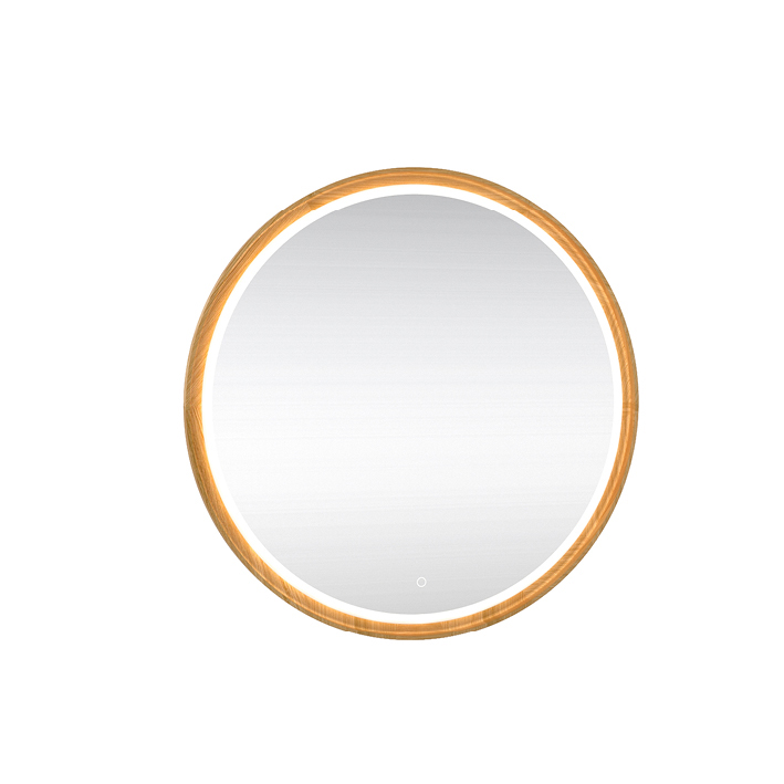 TONO зеркало круглое- d95 из криона и цельного дерева (ДУБ) с подсветкой (250043643+250043671)