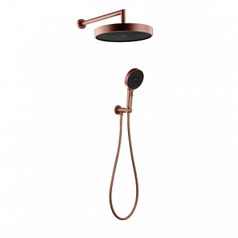 Лейка ручная+верхняя+выпуск+шланг CELL BRUSHED BRONZE
