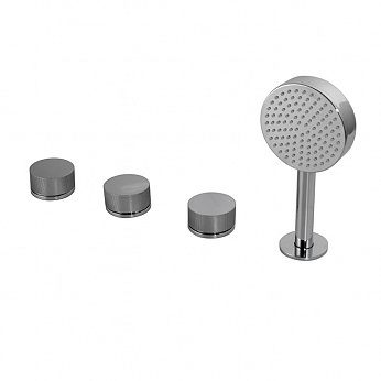 TONO смеситель для ванны на 4 отверстия включает клапаны для ванны и ручной душ с держателем хром