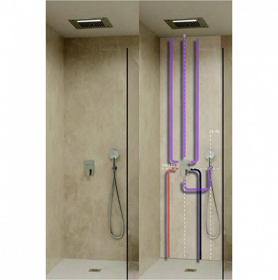 Pack Launge concealed shower 40x40 комплект хром
