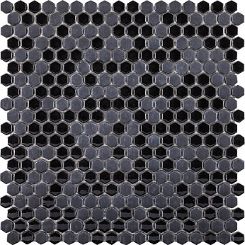 GLAZE  MINI  HEXAGON BLACK Мозаика 29,5 X30