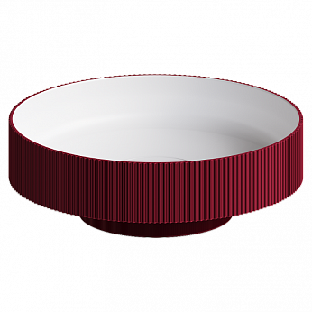 Раковина накладная рифленая SOLE Corian 400*130 Burgundy